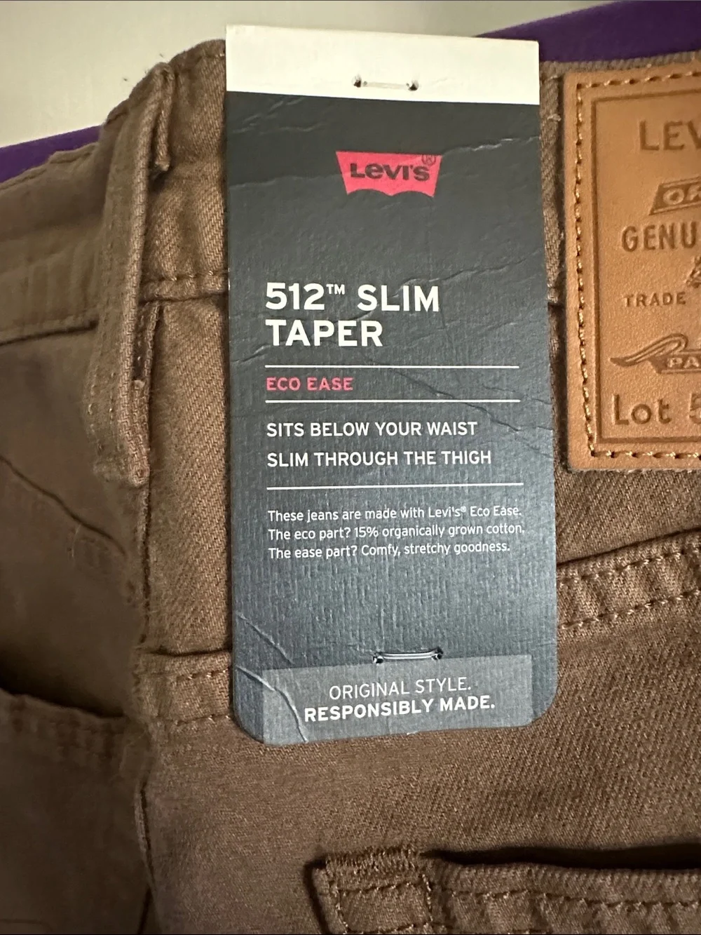 Levi's Men's 512 Slim Taper Jeans in Brown